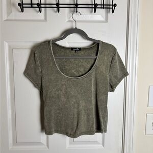 Plus Size Sugarkiss Olive Short Sleeve Tee
